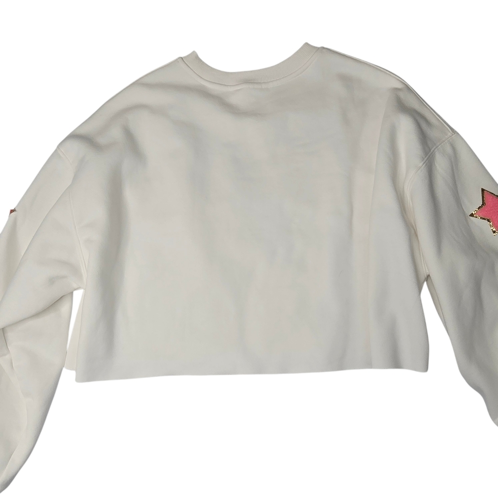 White cropped sweatshirt - Picture 3 of 6